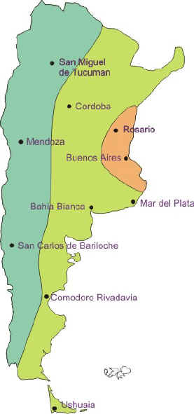 Corrosion in Argentina as estimated from atmospheric corrosivity monitoring