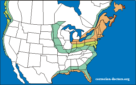 Corrosion in North America as estimated from atmospheric corrosivity monitoring