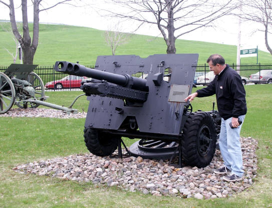 Bruce Hinton inspecting the cannons in Halifax, Canada, in 2003