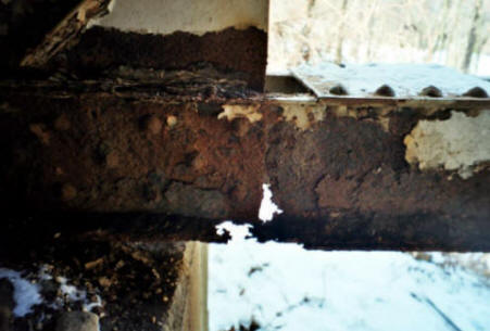 Perhaps the most serious structural problem is the rust