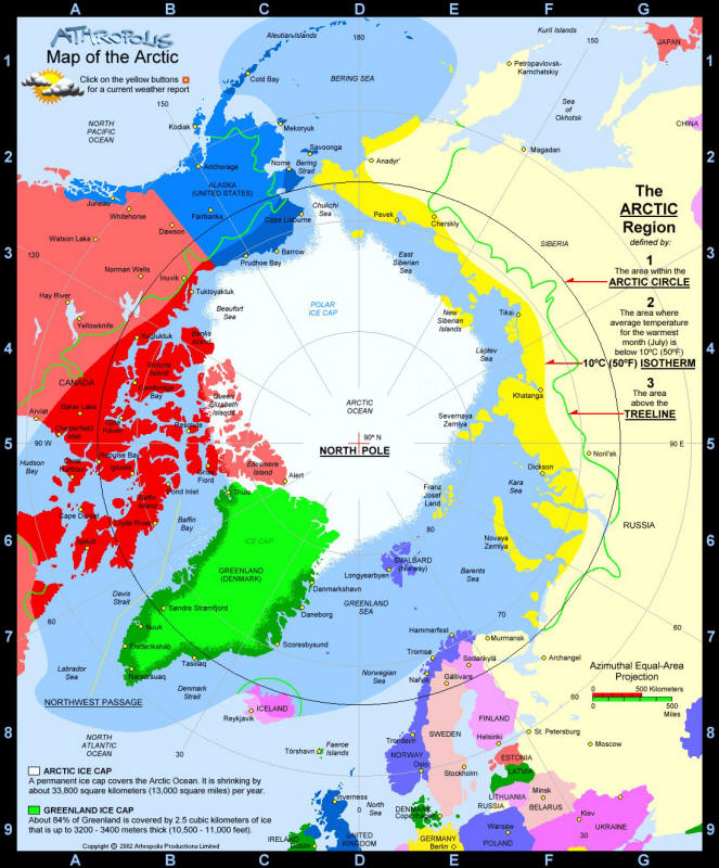 Tourist map of the Arctic