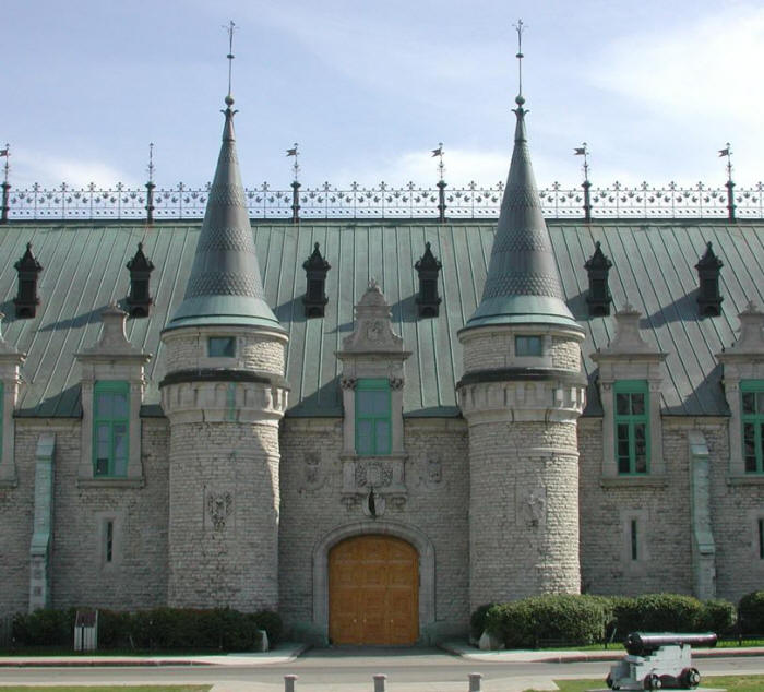 Green copper roof on Quebec Armory