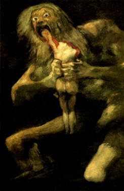 Saturn (Cronus) eating one of his kids by Goya