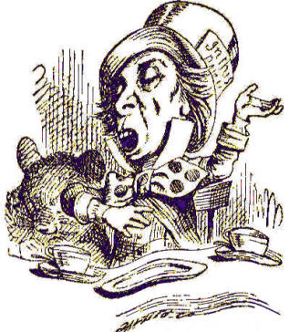 The crazy Mad Hatter of Lewis Carroll's Alice in Wonderland